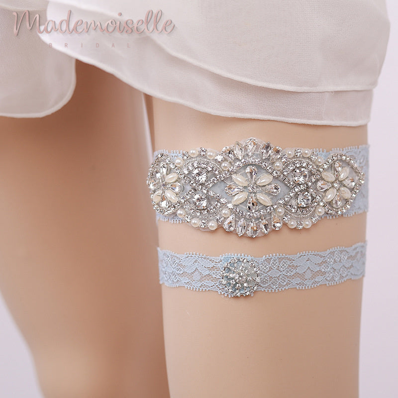 Something Blue Bridal Garter Set