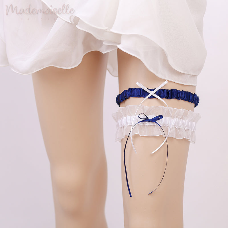 Classic Satin and Lace Bridal Garter Set