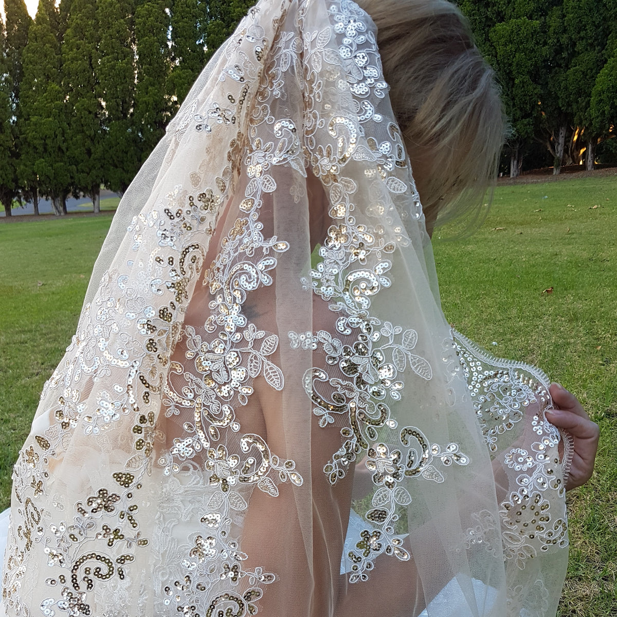 Paris Champagne Veil - Shimmery Veil - Wedding Veils Australia