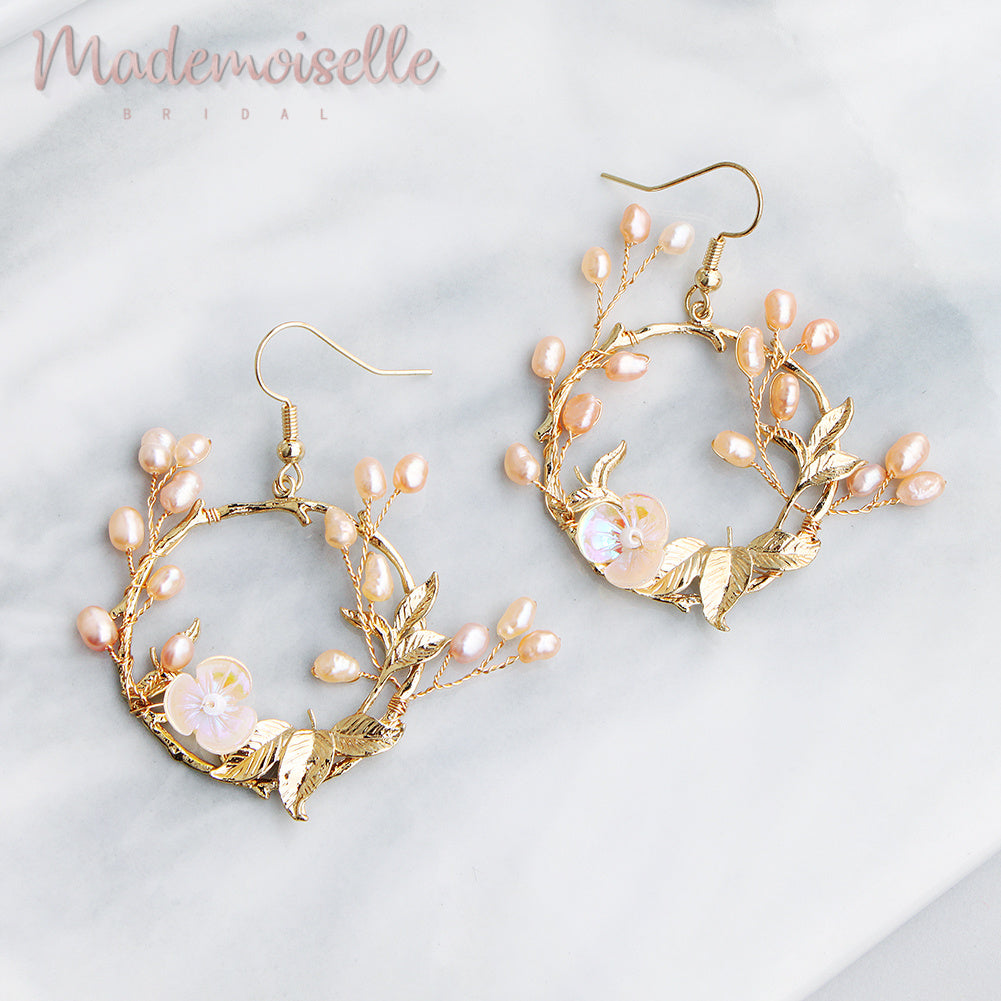 Top more than 144 rose gold pearl bridal earrings latest
