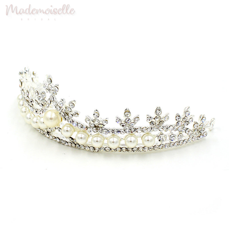Pearl and Crystal Arched Tiara
