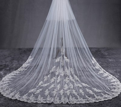 Cathedral Veil, Lace Edge Bridal Veil, Royal Wedding Veil, Bridal